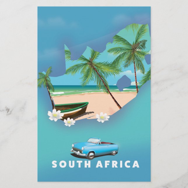 Affiche de voyage illustration carte d'Afrique du  (Devant)