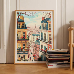 Affiche de voyage Illustration de Paris Impression