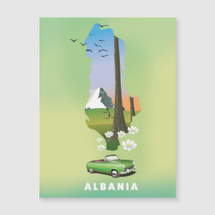 Affiche de voyage illustrée carte de l'Albanie