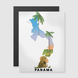 Affiche de voyage illustrée carte du Panama.
