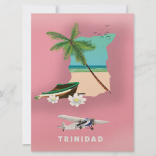 Affiche de voyage illustrée de la carte de Trinité
