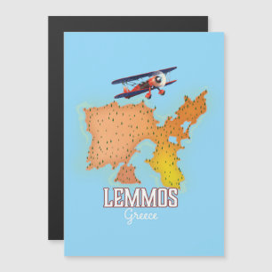 Affiche de voyage illustrée de la carte grecque de
