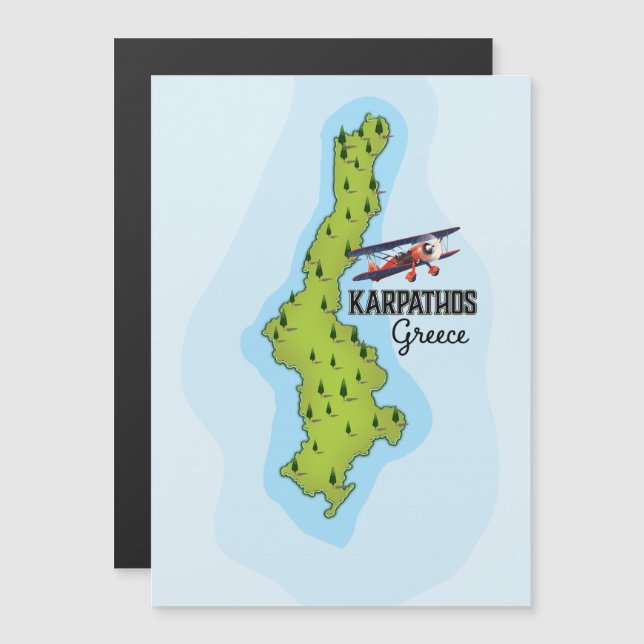 Affiche de voyage illustrée de la carte grecque de (Devant / Derrière)