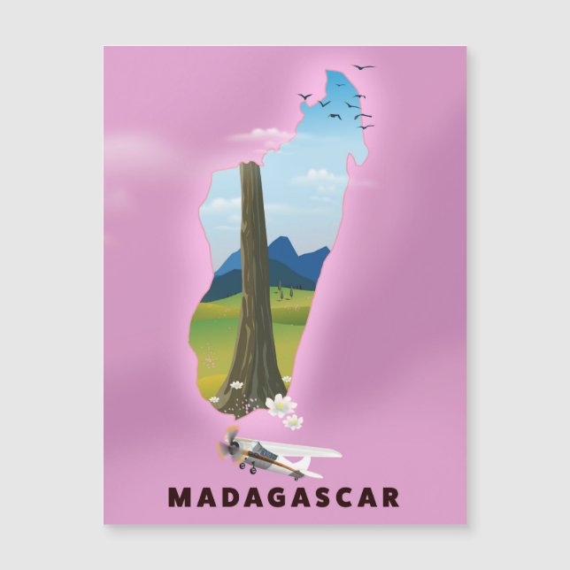 Affiche de voyage illustrée de Madagascar (Devant)