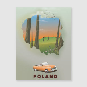 Affiche de voyage illustrée de Pologne.