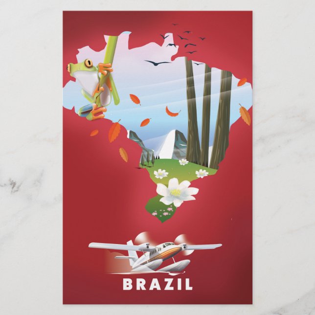 Affiche de voyage illustrée du Brésil. (Devant)