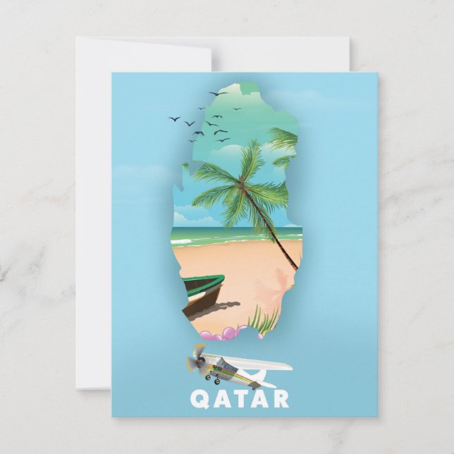 Affiche de voyage illustrée du Qatar (Devant)