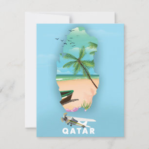 Affiche de voyage illustrée du Qatar