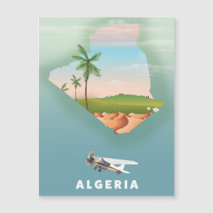 Affiche de voyage illustrée en Algérie.