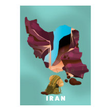 Affiche de voyage illustrée en Iran