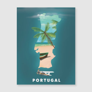 Affiche de voyage impression carte du Portugal.