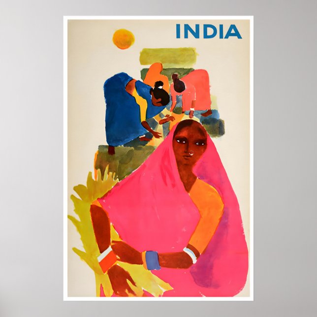 Affiche de voyage Impression d'art indien Peinture (Devant)