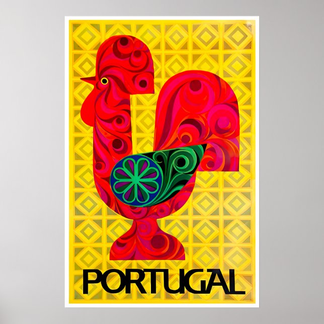 Affiche de voyage Impression de Coq d'Art Portugal (Devant)