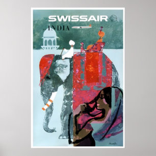 Affiche de voyage Inde Art d'éléphant Impression i
