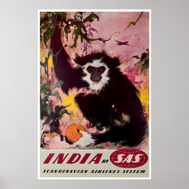 Affiche de voyage Inde Art indien Impression de co (Devant)