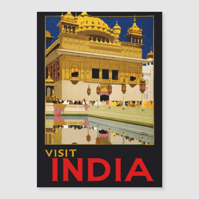 Affiche de voyage Inde art indien vintage (Devant)