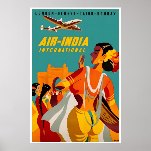Affiche de voyage Inde Impression d'art indien Air (Devant)