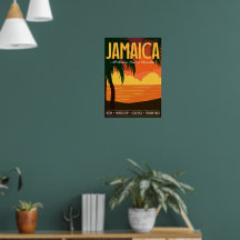 Affiche de voyage inspirée de l'époque en Jamaïque