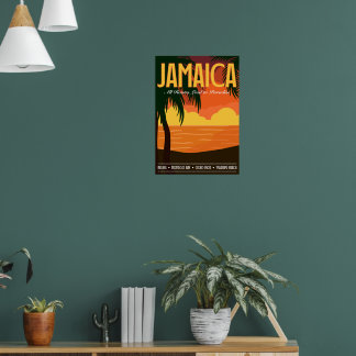Affiche de voyage inspirée de l'époque en Jamaïque