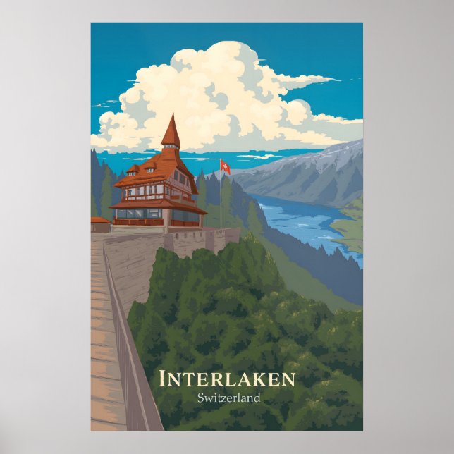 Affiche de voyage Interlaken Suisse (Devant)