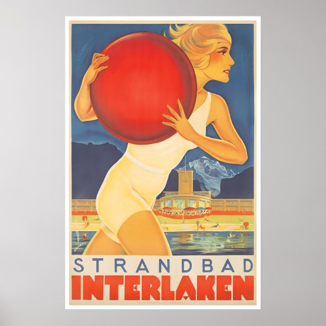 Affiche de voyage Interlaken Suisse Art de plage H (Devant)