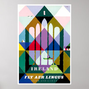 Affiche de voyage Irlande Art irlandais Aer Lingus