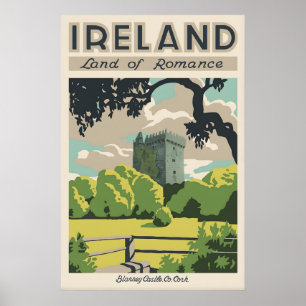 Affiche de voyage Irlande Château de Blarney Art V
