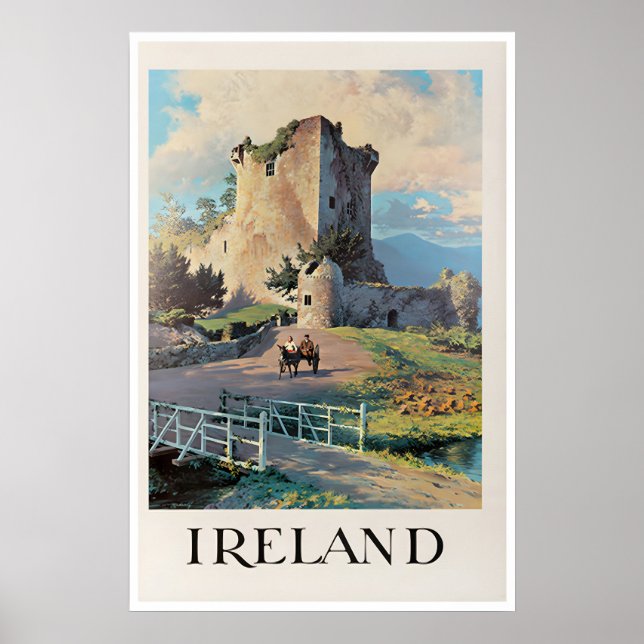 Affiche de voyage Irlande Impression d'art mural (Devant)