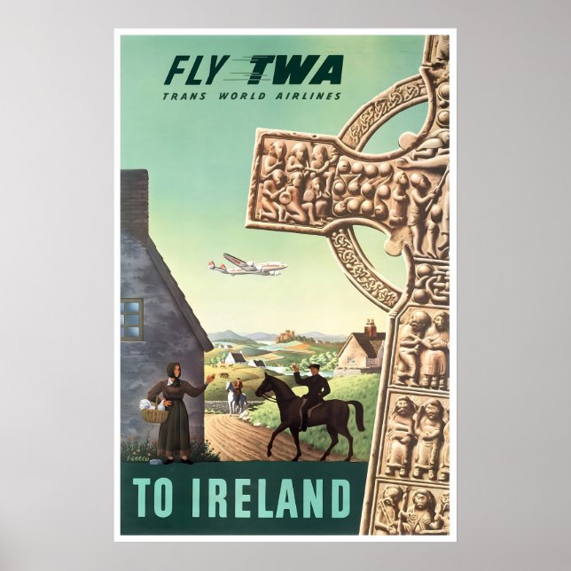 Affiche de voyage Irlande TWA Impression Irlandais (Devant)