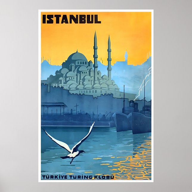 Affiche de voyage Istanbul Turquie Impression de l (Devant)