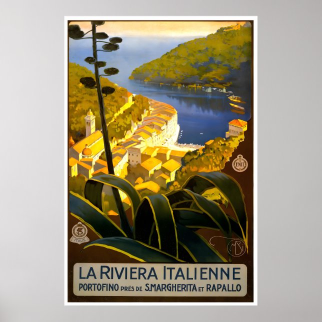 Affiche de voyage Italie Impression Riviera italie (Devant)