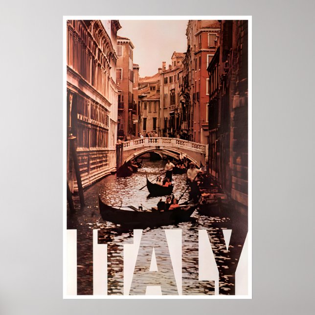 Affiche de voyage Italie Impression Venise Art ita (Devant)