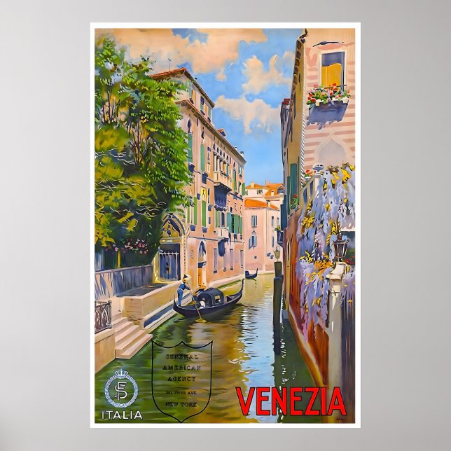Affiche de voyage Italie Peinture de Venise Art it (Devant)