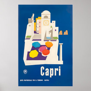 Affiche de voyage italienne vintage Capri Art Ital