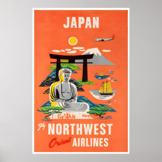 Affiche de voyage Japon Art japonais Nord-Ouest