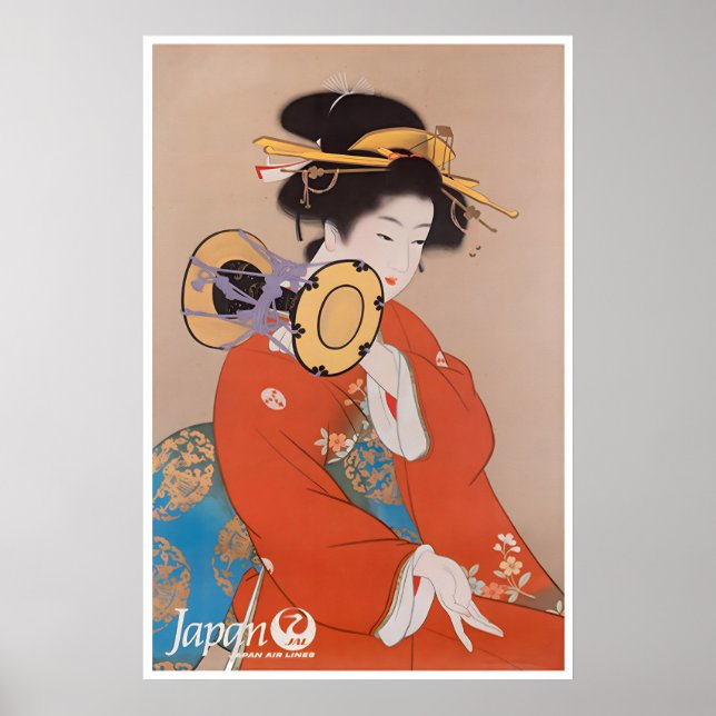 Affiche de voyage Japon Japan Airlines Impression  (Devant)