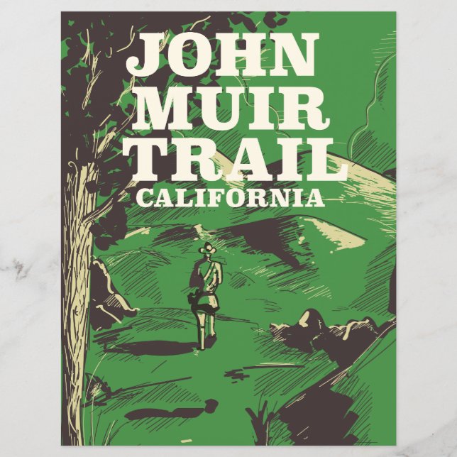 Affiche de voyage John Muir Trail Californie. (Devant)