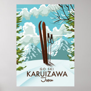 Affiche de voyage Karuizawa Japon ski