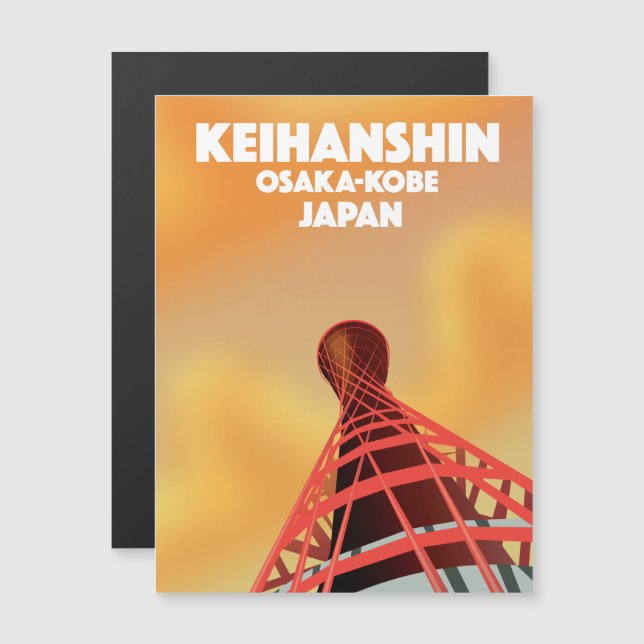 Affiche de voyage Keihanshin Osaka Kobe Japon (Devant / Derrière)