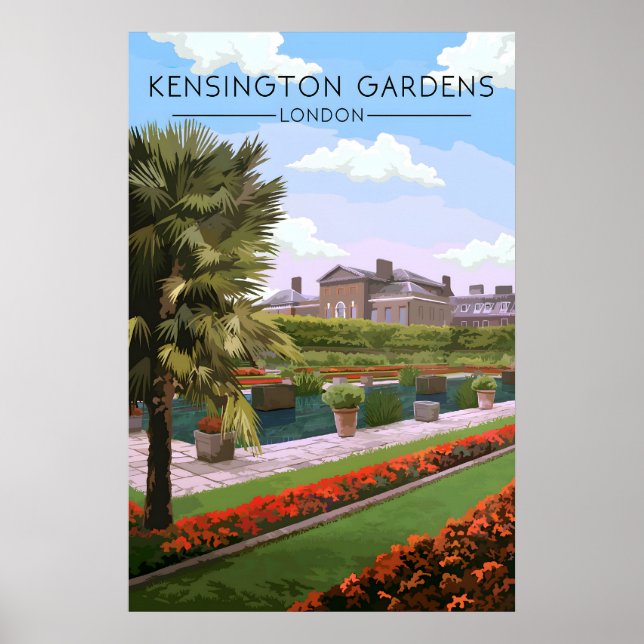 Affiche de voyage Kensington Gardens Londres (Devant)