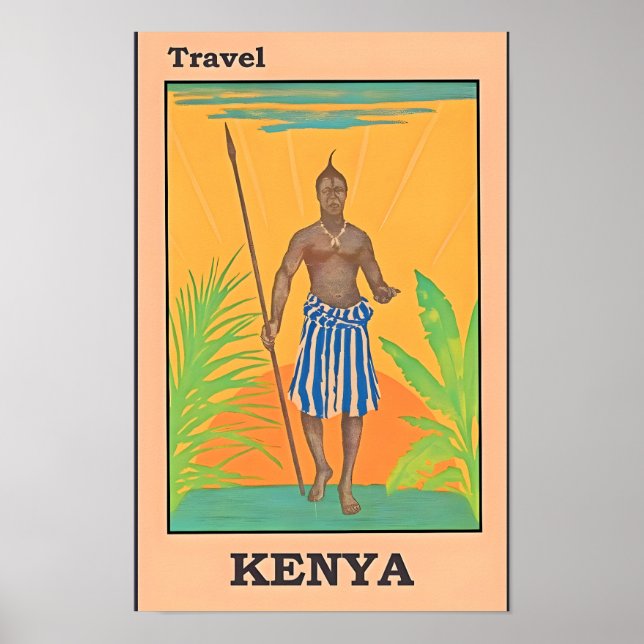Affiche de voyage Kenya-Afrique (Devant)