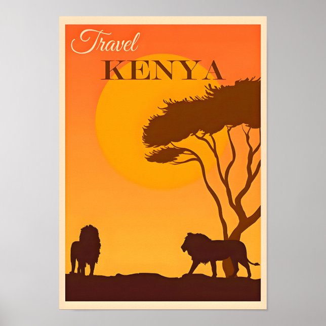 Affiche de voyage Kenya-Afrique (Devant)