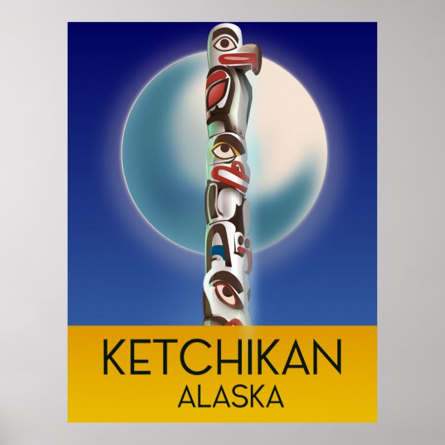 Affiche de voyage Ketchikan Alaska Totem Pole (Devant)