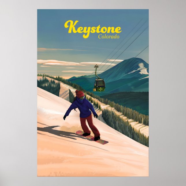 Affiche de voyage Keystone Snowboarding (Devant)