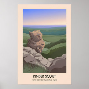Affiche de voyage Kinder Scout Peak District