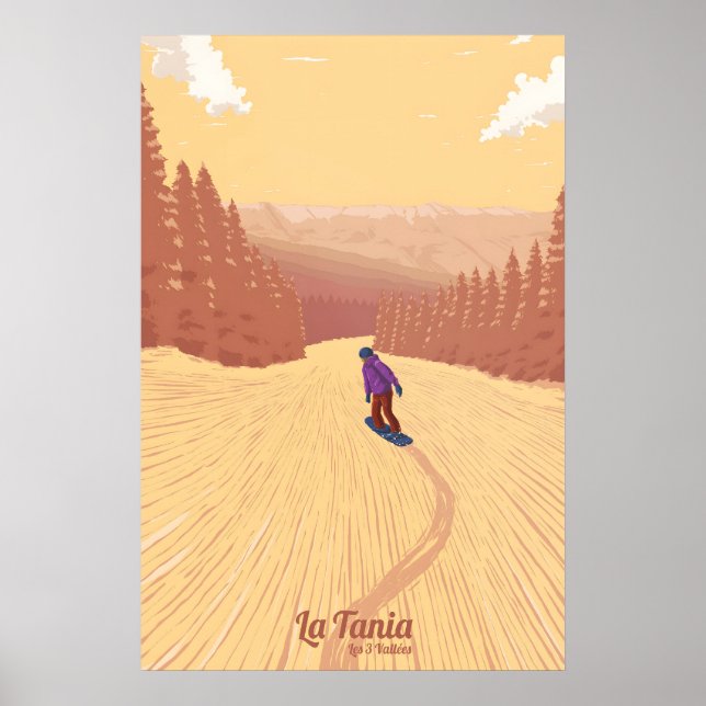 Affiche de voyage La Tania ski hors piste (Devant)