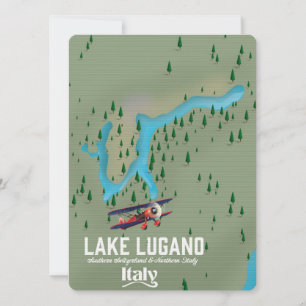 Affiche de voyage Lac Lugano Italie - Suisse