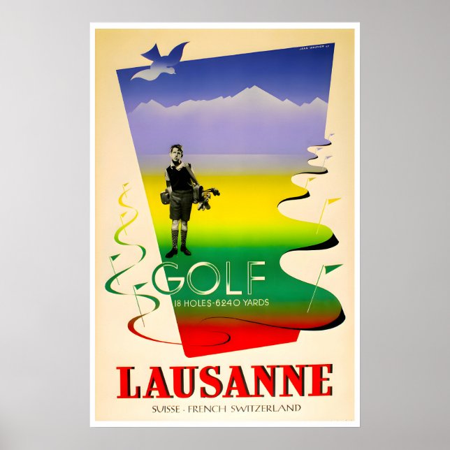 Affiche de voyage Lausanne Art suisse Suisse Golf (Devant)