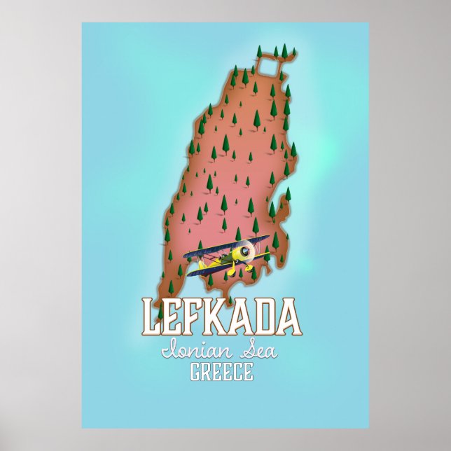 Affiche de voyage Lefkada Grèce. (Devant)