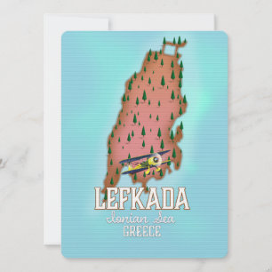 Affiche de voyage Lefkada Grèce.